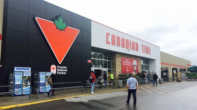 A 32-year-old woman is facing 14 additional charges of terrorism after police say threats were made at the Canadian Tire store at Cedarbrae Mall in Scarborough, Ont. (Craig Chivers/CBC)