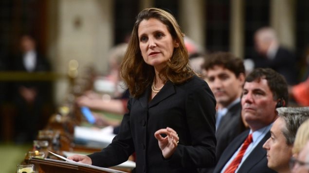Foreign Affairs Minister Chrystia Freeland announced that the Liberal government is boosting its diplomatic presence in the U.S. with the appointment of new consuls general in San Francisco, Seattle and Atlanta, and a new deputy ambassador in Washington, D.C.