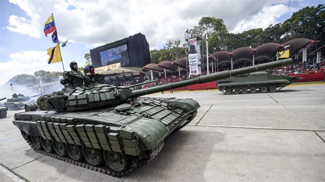 Un tanque del ejército venezolano