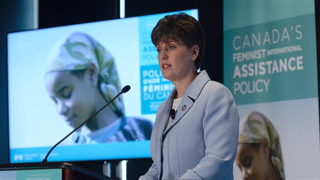 Minister of International Development Marie-Claude Bibeau launches Canada’s new Feminist International Assistance Policy during an event in Ottawa, Friday June 9, 2017. 