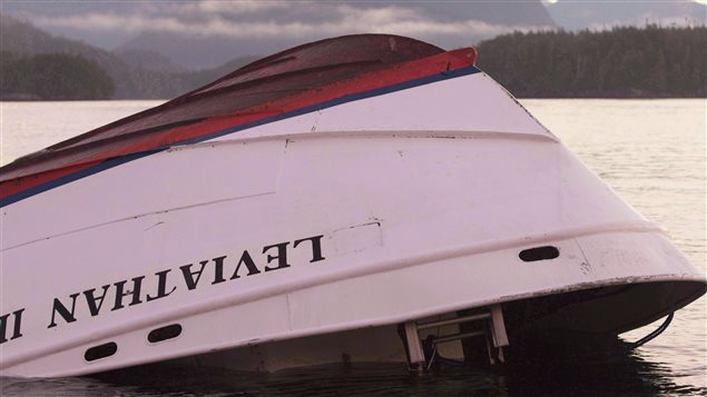 Hit by a rogue wave, the Leviathan II suddenly capsized throwing 27 people into the cold water.