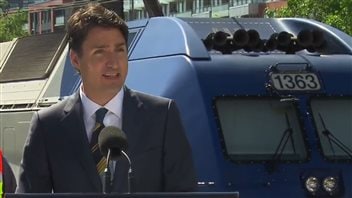 Le premier ministre canadien, Justin Trudeau, annonce l’investissement fédéral dans le REM.