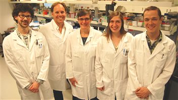 Canadian researchers developed a novel enzyme technology to fight biofilms From left to right: Brendan D. Snarr and Donald C. Sheppard from the Research Institute of the McGill University Health Centre (Montreal) and P. Lynne Howell, Natalie C. Bamford and Perrin Baker from The Hospital for Sick Children (Toronto). 