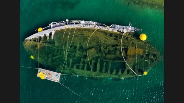 A bird’s eye view of the wreck of the Maud, taken on July 22, 2015, with the help of a kite. Norwegian explorer Roald Amundsen travelled the Northeast Passage in the vessel from 1918 to 1920. He made the first-ever traverse of the Northwest Passage in his ship, the Gjoa. 