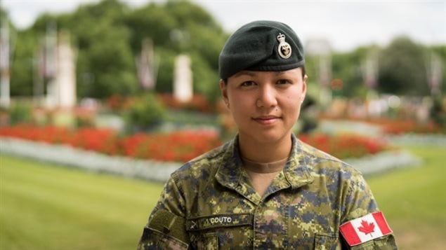 The 24-year-old Couto joined the Armed Forces in 2010. She’s based at CFB Shilo, Man. (Jared Thomas/CBC)