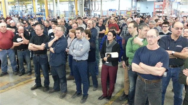 Des employés de Bombardier de La Pocatière.