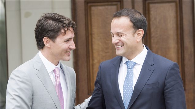 Primeros ministros Justin Trudeau y Leo Varadkar.