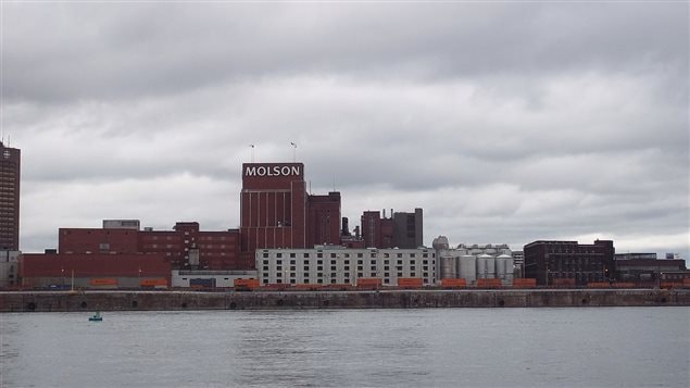 A Montreal landmark for decades, the Molson brewey viewed from the St Lawrence, an image that will change completely when the site is sold and redeveloped.
