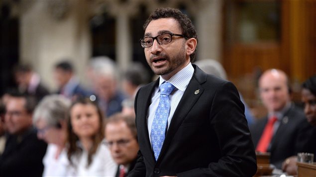 Liberal MP and Parliamentary Secretary to the Minister of Foreign Affairs Omar Alghabra answers a question during question period in the House of Commons on Parliament Hill in Ottawa on Friday, June 3, 2016.