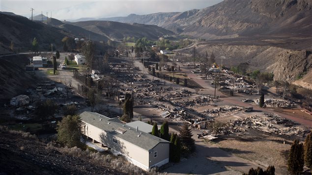 Una vista de la destrucción en Ashcroft.