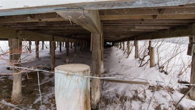 Structures built on permafrost are threatened when it begins to melt.
