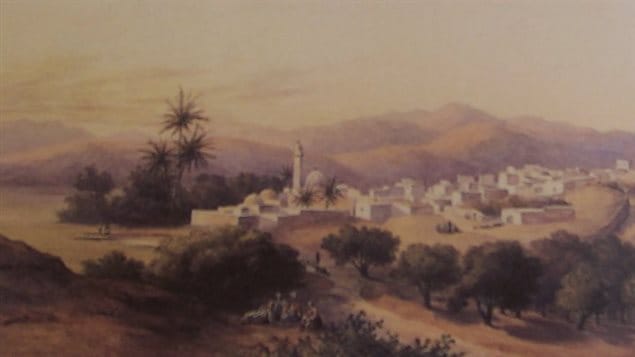 جنين في فلسطين في ثمانينيات القرن التاسع عشر بريشة رحالة هولندي