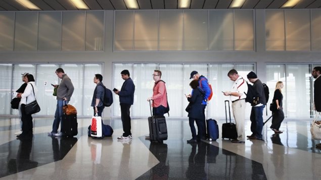 Travellers are being advised to arrive at the airport at least two hours before flights to the U.S. 