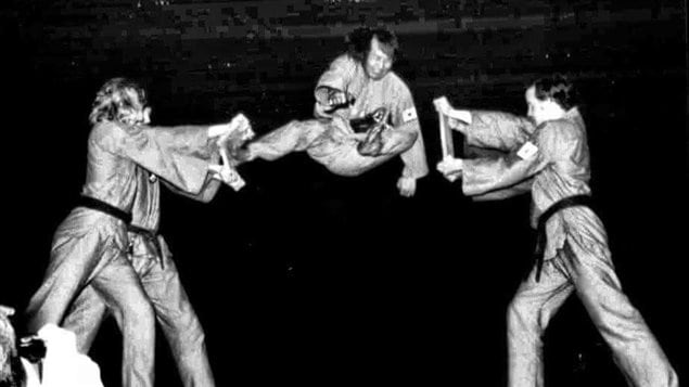 Grand Master Chong Soo Lee demonstrates at his historic "Battle of the Champions" in Montreal - Circa 1976.  