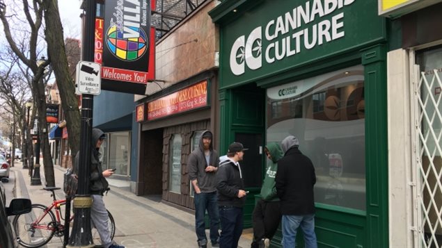 Marc and Jody Emery, had opened a number of marijuana dispenseries, such as this one in Toronto in March challenging authorities saying it’s going to be legal in a year, so we should be left alone. Police in Toronto, Montreal and elsewhere shut down the stores and arrested them