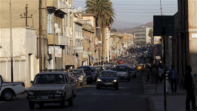 Traffic flows along a main street in Eritrea’s capital Asmara, February 20, 2016. 