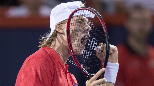 Denis Shapovalov battled back to win after Rafael Nadal beat him easily in the first set.