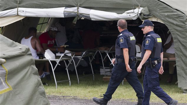 Tents have been set up for refugee claimants. Advocacy groups applaud these kinds of efforts to accommodate them.