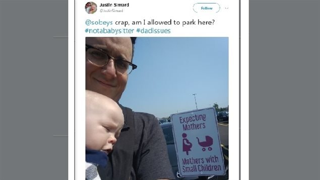 Justin Simard’s tweet showing the signs he says are not inclusive and do not consider modern families.