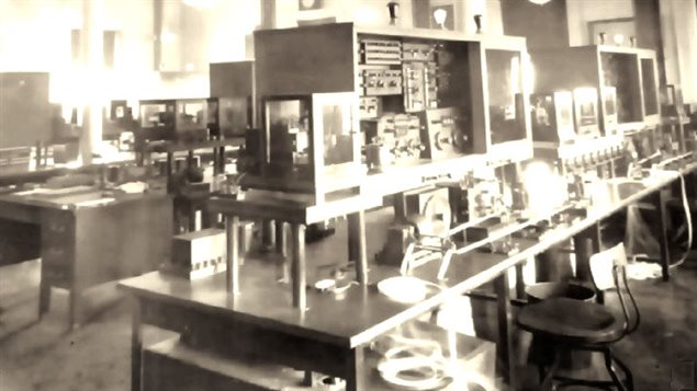 Interior of the telegraph office during its heyday