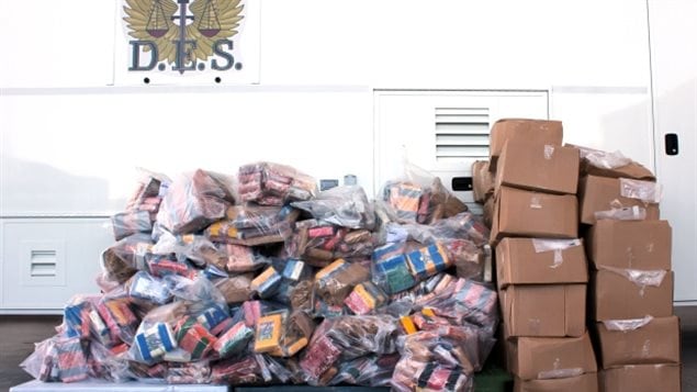 Over one metric tonne of cocaine seized by the OPP worth about $60 million, but with a street value of about $250 million.