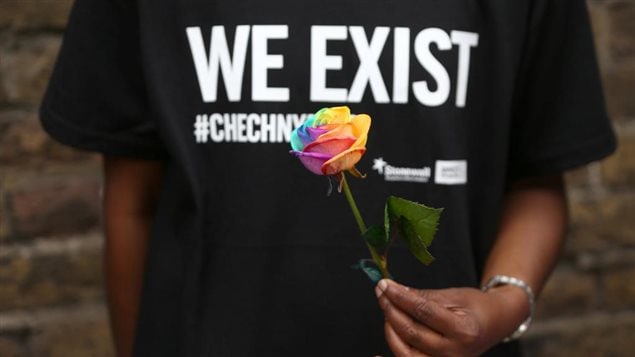 Le sort des homosexuels en Tchétchénie a soulevé une vague d’indignation à travers le monde. Ici un manifestation devant l’ambassade de Russie à Londres, en juin 2017.Reuters/Neil Hall