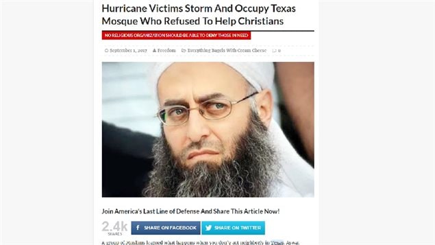  The *news* story is still up, originally with the photo of a Canadian imam. The photo has been changed to that apparently of a controversial Lebanese figure, Ahmed Al-assir, but attiibuted to a fake name in the story.