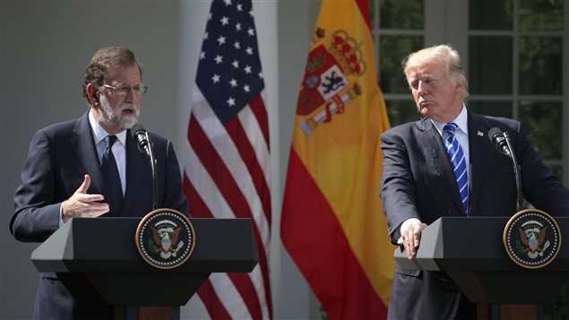 Mariano Rajoy y Donald Trump en conferencia de prensa en la Casa Blanca.