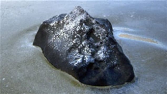 Fragments of a meteorite were found in a small pond at Buzzard Coulee, Saskatchewan November 2008 