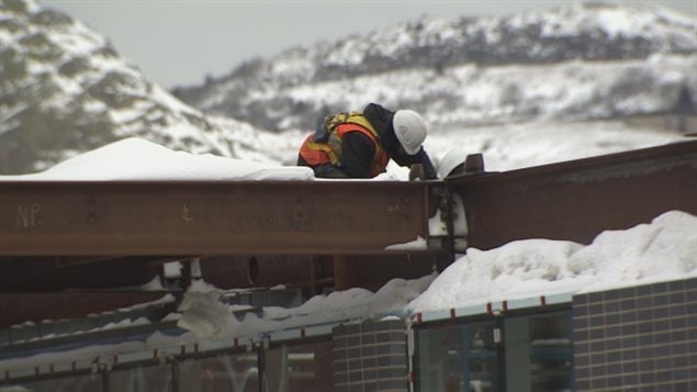 A construction worker on the Alt Hotel project in downtown St. John’s. Demers said working at heights can be especially dangerous, even if drugs were used the night before work.