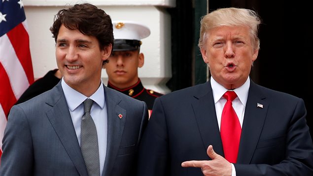 El presidente Donald Trump recibió hoy al primer ministro de Canadá, Justin Trudeau en la Casa Blanca.