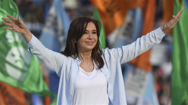 La ex presidenta Cristina Fernández en campaña electoral. 