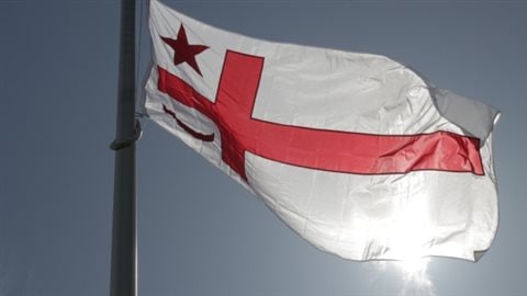 A Mi'kmaq Grand Council flag flies at Dalhousie University in Halifax.