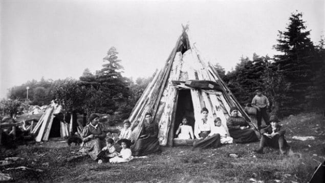 A Mi'kmaq home in Nova Scotia around 1890. 