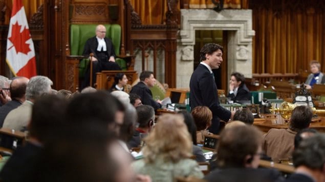 Jan 2017:Speaker Geoff Regan looks on as Prime Minister Justin Trudeau speaks in the House of Commons. The debates are often interrupted by the raucus interruptions of hoots, howld, catcalls, of general heckling.