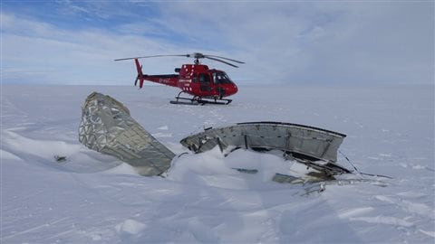 Les débris de l’avion d’Air France qui ont été retrouvés au Groenland. Photo : Air Greenland