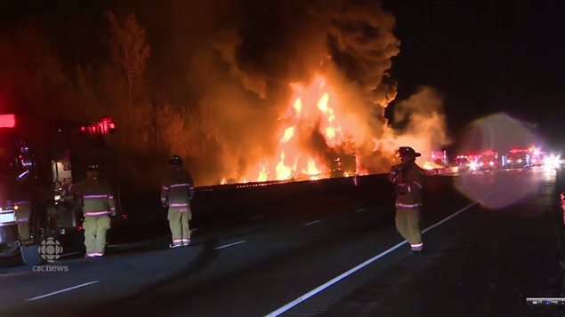 The collision involved 14 vehicles on a busy Toronto-area highway.