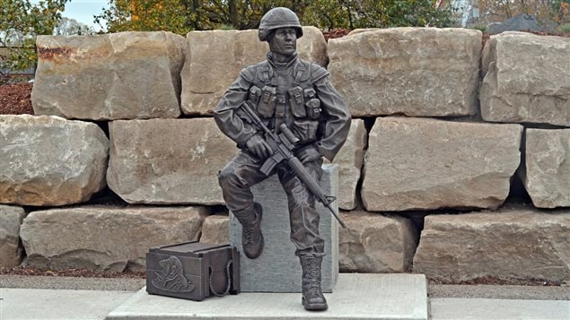 Tyler Fauvelle’s latest sculpture created in honour of the thousands of Canadian soldiers who werved in the Afghan war, 158 of whom paid the ultimate sacrifice