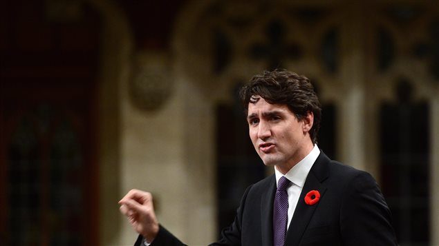 Prime Minister Justin Trudeau stands during question period in the House of Commons on Parliament Hill, in Ottawa on Monday, Nov. 6, 2017. 