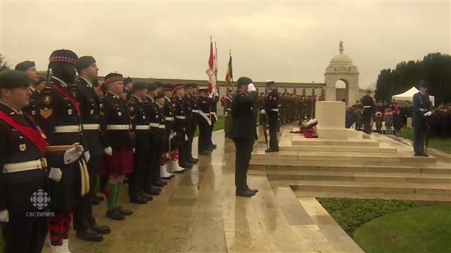 Ceremonies today at Tyne Cot Cemetary, Zonnebeke Belgium to mark the 10tth anniversary of the Canadian victory at Passchendaele in the long and bloody Third Battle of Ypres