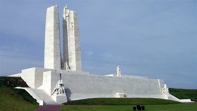 The impressive and moving Canadian war memorial at Vimy France. The mostly Canadian battle gave the Allies their first major success in the terrible war .