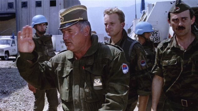 Bosnian Serb army arrives at Sarajevo’s UN controled airport on August 6, 1993 to discuss the possibility with the UNPROFOR commander of opening two supply roads to Sarajevo and the withdrawal of Bosnian Serb troops from Mt. Igman