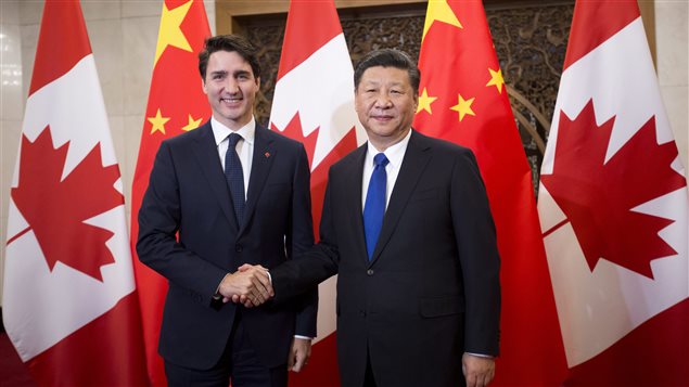 Prime Minister Justin Trudeau meets Chinese President Xi Jinping at the Diaoyutai State Guesthouse in Beijing, China on Tuesday, Dec. 5, 2017.