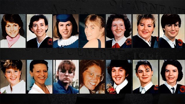 Photos of the 14 women shot to death on Dec. 6, 1989.