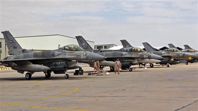 F16 fighter jets from the United Arab Emirates (UAE) arrive at an air base in Jordan February 8, 2015. A squadron of F16 jet fighters from the United Arab Emirates arrived in Jordan on Sunday a day after the Gulf state announced it was being sent to bolster the coalition’s military effort against the Islamic State. It will conduct joint air strikes with Jordanian colleagues against the Islamic militants, Jordanian officials said on Saturday. 