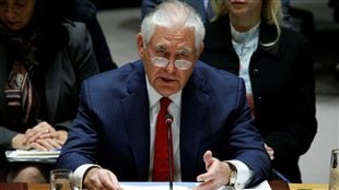Le secrétaire d’État américain, Rex Tillerson, s’adresse au Conseil de sécurité de l’ONU lors d’une rencontre sur le programme balistique et nucléaire nord-coréen. Photo : Reuters/Brendan McDermid