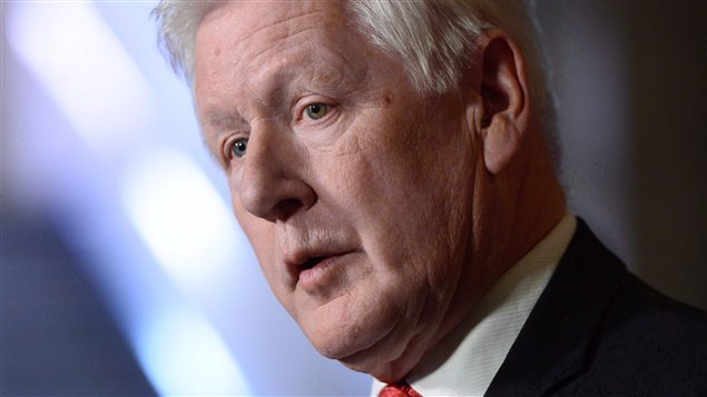 Bob Rae, special envoy to Myanmar, holds a press conference in the foyer of the House of Commons on Parliament Hill in Ottawa on Monday, October 23, 2017. 