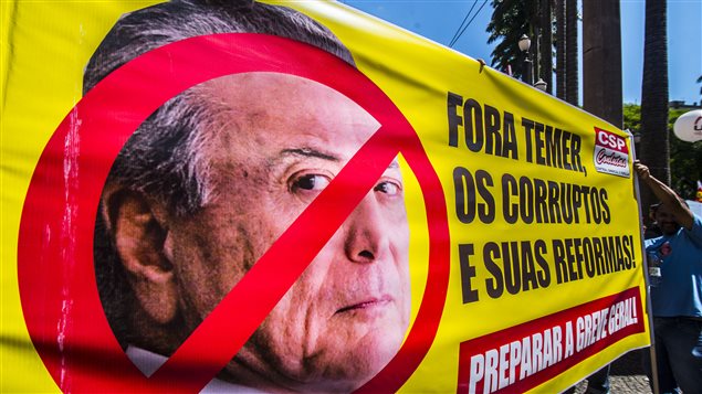 Protesta contra el presidente de Brasil, Michel Temer, acusado de corrupción. Sao Paulo, Brasil, 10 de noviembre de 2017.
