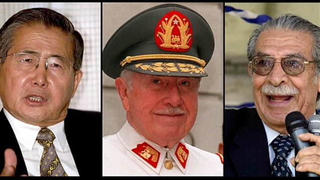 El ex presidente peruano Alberto Fujimori, el dictador chileno Augusto Pinochet y el ex dictador guatemalteco Efraín Ríos Montt. A pesar de los crímenes cometidos bajo sus órdenes, estos tres personajes de frágil salud se han beneficiado de una clemencia denunciada como impunidad por los defensores de los derechos humanos.