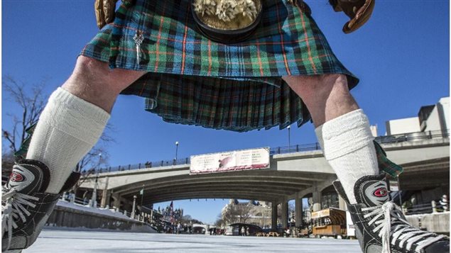 The Great Canadian Kiltskate events are about to begin for 2018. Originating in Ottawa on the Rideau Canal in 2015 (shown), events are now held in several cities across Canada for those willing to brave chilly knees for a few hours of fun and entertainment.